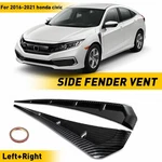 For Honda Civic 16-22 Carbon Fiber Black Side Fender Air Vent Wing Cover Trim. Fixed Price $8.54.