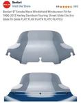 Benlari 8" Smoke Wave Windshield Windscreen Fit For 1996-2013 Harley Davidson.... Fixed Price $29.99.