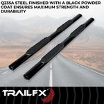 Trail Fx A1529B 4" Oval Straight Powder Coated Black Step Bar For Silverado. Fixed Price $236.60.
