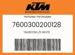 Ktm Genuine Tailboom L/s White - 7600300200128. Fixed Price $330.42.