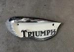 Triumph Oem Left Fuel Gas Tank Badge Eyebrow TR6 T120 T100 Bonneville 82-6887. Fixed Price $50.00.