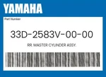Yamaha Genuine Rr. Master Cylinder Assy. 33D-2583V-00-00. Fixed Price $235.19.