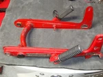 Honda Ct 90 Trail Cm Swing Arm, Red, Passenger Pegs Installed. Oem.. Fixed Price $49.95.