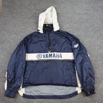 Fox Racing Yamaha Jacket Mens Small Blue White Hooded 1/2 Zip Windbreaker Riding. Fixed Price $39.99.