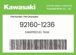 Kawasaki Genuine Damper,fuel Tank 92160-1236. Fixed Price $17.20.