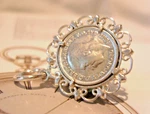 Pocket Watch Chain Fob Silver 1934 Threepence Coin Fancy Plated Mount. Fixed Price $56.41.