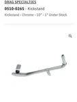 Drag Specialties 0510-0265 Kickstand Chrome 10" 1" Under Stock. Fixed Price $65.00.