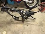 78, 79 Yamaha DT-125, DT-175 Frame And Swingarm, 2A6-21110-00-33. Fixed Price $175.00.