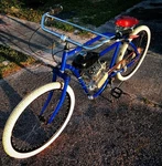 Harken Board Track Racer Cafe Moped Motorized Rat Rod Indian Bike Patina 80CC. Fixed Price $1750.00.