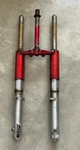 Oem 1972 Honda CT70H Front Forks Candy Ruby Red. Fixed Price $350.00.