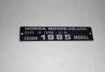 Honda CR500R 1985 Model 8/84 Data Plate Frame Head Tube Id Registration Parts. Fixed Price $43.19.