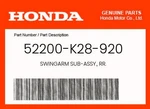 Honda Genuine Swingarm Sub-assy., Rr. 52200-K28-920. Fixed Price $290.75.