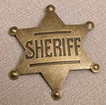 Sheriff Pin Badge Brass Gold Lustre Cow Boy Wild West Police Jewelry Vintage Usa. Fixed Price $17.45.