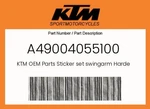 Ktm Genuine Sticker Set Swingarm Hardenduro - A49004055100. Fixed Price $30.32.