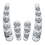 United Pacific 52010 Emblem, Chrome, Skull Swing Arm Accent Set, For Harley. Fixed Price $51.89.