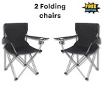 Ozark Trail Basic Quad Folding Camp Chair With Cup Holder, Black, Adult 2 Count. Fixed Price $20.00.