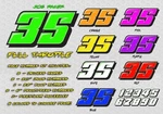 Racing Car Numbers Vinyl Decals Package Kit Late Model, Modified. Fixed Price $98.99.