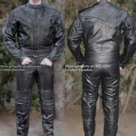 2PC Phantom Motorcycle Race Racing Street Riding Leather Suit Black Gp Armor. Fixed Price $185.00.