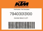 Ktm Genuine Engine Brace Left - 79403013100. Fixed Price $50.70.