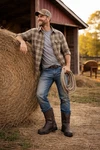 Durango Mens Trail Brown Leather Rebel Pull-on Western Work Boots. Fixed Price $88.00.